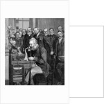 Alexander Graham Bell making telephone call by Anonymous