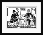Man smoking a pipe near his family by Anonymous