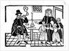 Man smoking a pipe near his family by Anonymous
