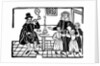 Man smoking a pipe near his family by Anonymous