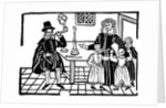 Man smoking a pipe near his family by Anonymous