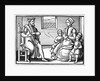 Woodcut of Puritan family learning to sing psalms by Anonymous