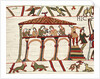 Detail of Harold II and companions feasting from The Bayeux Tapestry by Anonymous