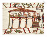 Detail of Harold II and companions feasting from The Bayeux Tapestry by Anonymous