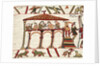 Detail of Harold II and companions feasting from The Bayeux Tapestry by Anonymous
