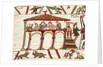 Detail of Harold II and companions feasting from The Bayeux Tapestry by Anonymous