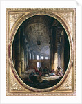 Interior of the colonnade of St. Peter's, Rome, at the time of the Conclave of 1769 by Anonymous