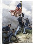 Planting the Union flag on a bastion at the Siege of Vicksburg by Anonymous