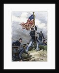 Planting the Union flag on a bastion at the Siege of Vicksburg by Anonymous