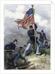 Planting the Union flag on a bastion at the Siege of Vicksburg by Anonymous