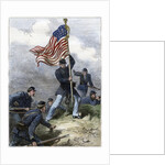 Planting the Union flag on a bastion at the Siege of Vicksburg by Anonymous