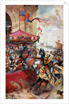 A joust on London Bridge by Anonymous