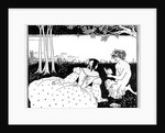 Pan reading to a woman by a brook by Aubrey Beardsley