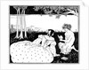 Pan reading to a woman by a brook by Aubrey Beardsley