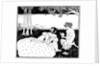 Pan reading to a woman by a brook by Aubrey Beardsley