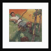 Boy daydreaming while fishing by Anonymous