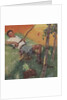 Boy daydreaming while fishing by Anonymous