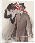 Young couple with Harvard pennant by Anonymous