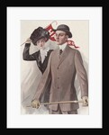 Young couple with Harvard pennant by Anonymous