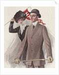 Young couple with Harvard pennant by Anonymous