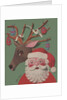 Santa and Reindeer with ornaments collage by Anonymous