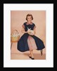 Girl holding rabbit by Anonymous