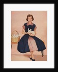 Girl holding rabbit by Anonymous