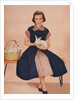 Girl holding rabbit by Anonymous