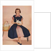 Girl holding rabbit by Anonymous