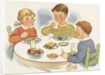 Children eating meal by Anonymous