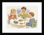 Children eating meal by Anonymous