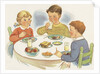 Children eating meal by Anonymous