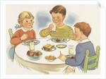 Children eating meal by Anonymous