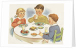 Children eating meal by Anonymous