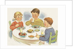 Children eating meal by Anonymous