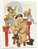 Children putting on winter clothes for outdoor play by Anonymous