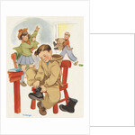 Children putting on winter clothes for outdoor play by Anonymous