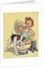 Baby with dog and kitten by Anonymous