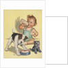 Baby with dog and kitten by Anonymous