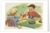 Children eating breakfast by Anonymous