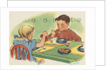 Children eating breakfast by Anonymous