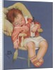 Baby sleeping in highchair by Anonymous