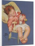 Baby sleeping in highchair by Anonymous