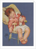 Baby sleeping in highchair by Anonymous