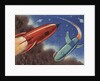 Rockets in flight by Anonymous