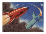 Rockets in flight by Anonymous