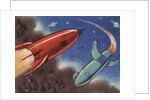 Rockets in flight by Anonymous