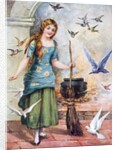 Cindarella with doves by Anonymous