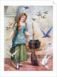 Cindarella with doves by Anonymous
