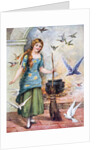 Cindarella with doves by Anonymous